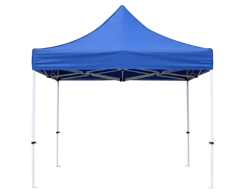 Gazebo sanfonado 3x3 m azul com estrutura branca